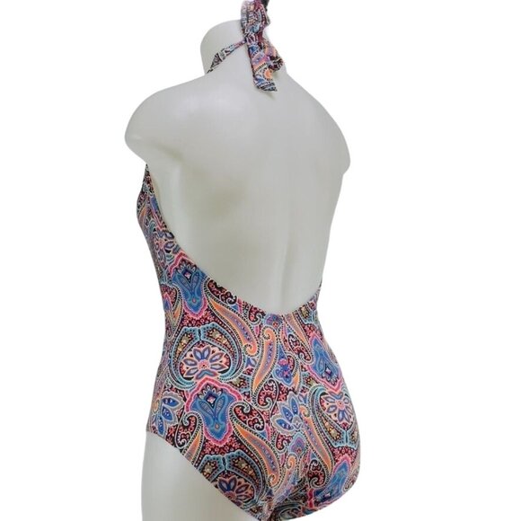 JANTZEN Women's Swimsuit Multicolor Paisley Halter - Picture 3 of 8